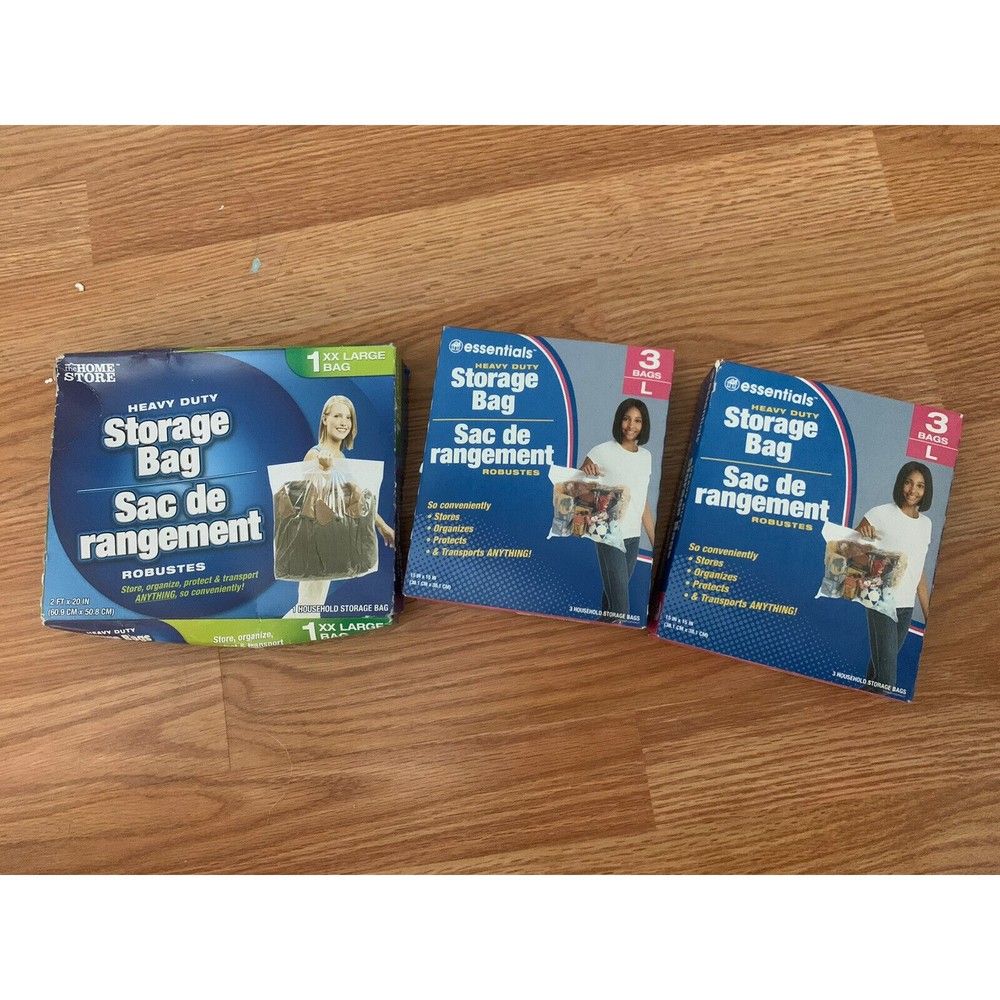 Bundle of 7 Essentials Heavy Duty Household Large Storage Bags With Handle